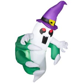 3.9ft Inflatable Halloween Window Sticker Ghost, Blow Up LED Display for Garden Indoor Outdoor