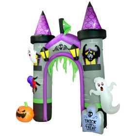 12ft Large Inflatable Halloween Archway with Ghost, Pumpkin, Spider and Bat