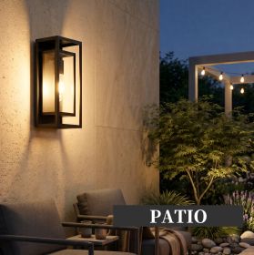 14" Outdoor Wall Lights Fixtures, Black Exterior Lighting Fixtures