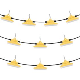 100FT Construction String Lights, 150W 15000LM, 10PCs String Work Light, 5000-5500K, IP65 Waterproof, with Hanging Hooks, for Construction Site