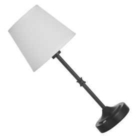 Cordless Table Lamp, 5200mAh Built-in Rechargeable Battery Desk Lamp, 3-Level Brightness, Fabric Shade, 2700-3000K Color Temperature