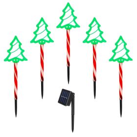 5Packs Christmas Outdoor Pathway Light With 8 Modes IP44 Waterproof Xmas Decoration Stake Light Tree Candy Light For Garden Lawn Porch Yard Drive