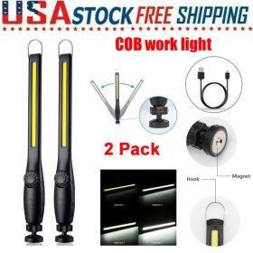 LED USB Rechargeable Work Light Magnetic Flashlight Flexible Cordless Torch Automotive Inspection Light Free Shipping Via DHL-Ground,cannot Be Sh (Option: 2PCS)