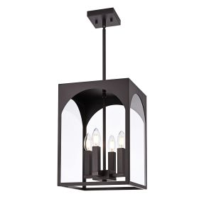Large Outdoor Pendant Light Fixtures 4-Light, Exterior Hanging Lantern Porch Light Adjustable (Color: Oil Rubbed Bronze, Number of Light: 4-Light)