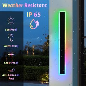 2 Packs Long Outdoor RGB LED Wall Lights (size: 48inch)