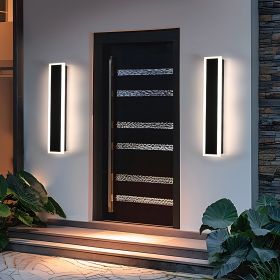 Exterior Wall Lights for House 2 Pack 60 Inch Long Strip Modern Outdoor Light Wall Fixture Sconce, Dimmable Outside Linear Exterior Lights (size: 32inch)
