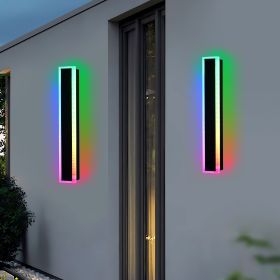 2 Packs Long Outdoor RGB LED Wall Lights (size: 32inch)