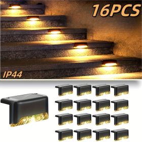 Led Solar Deck Lights 32 Pack Waterproof and Wide Use for Outdoor Stairs Step Fence Railing Yard and Patio Auto On/Off Easy Installation(Warm Whi (quantity: Warm light-16PCS)
