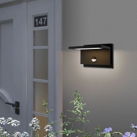 inowel Outdoor Motion Sensor Porch Light Outdoor Wall Light Fixture Modern LED Exterior Wall Sconce for Front Door Garage Patio Garden 17311 (Color: Black)